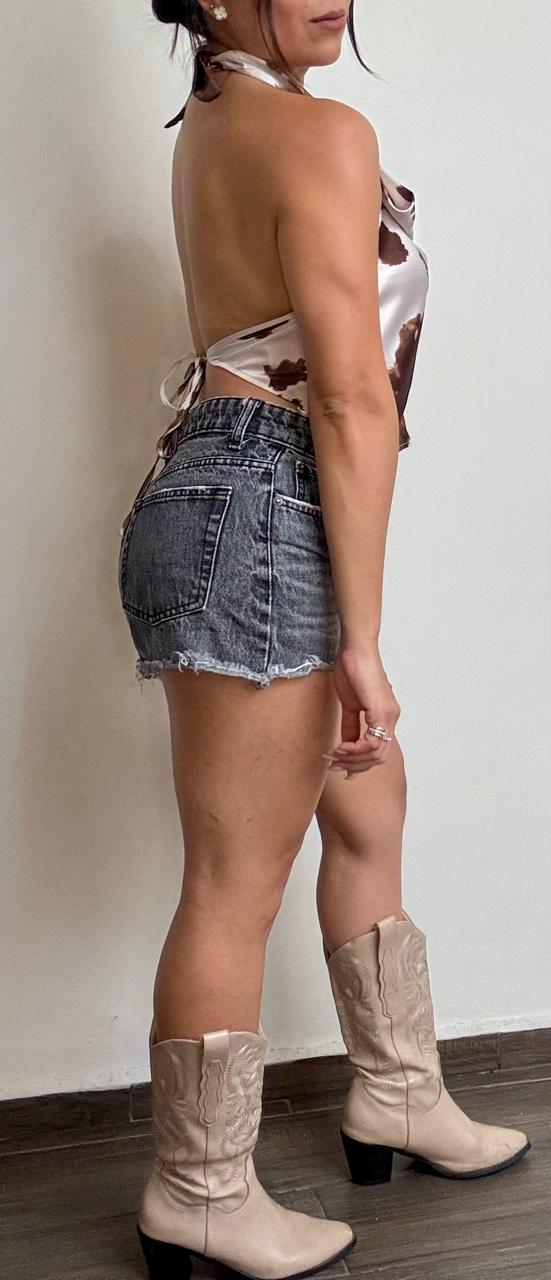 Blusa Halter de Vaca